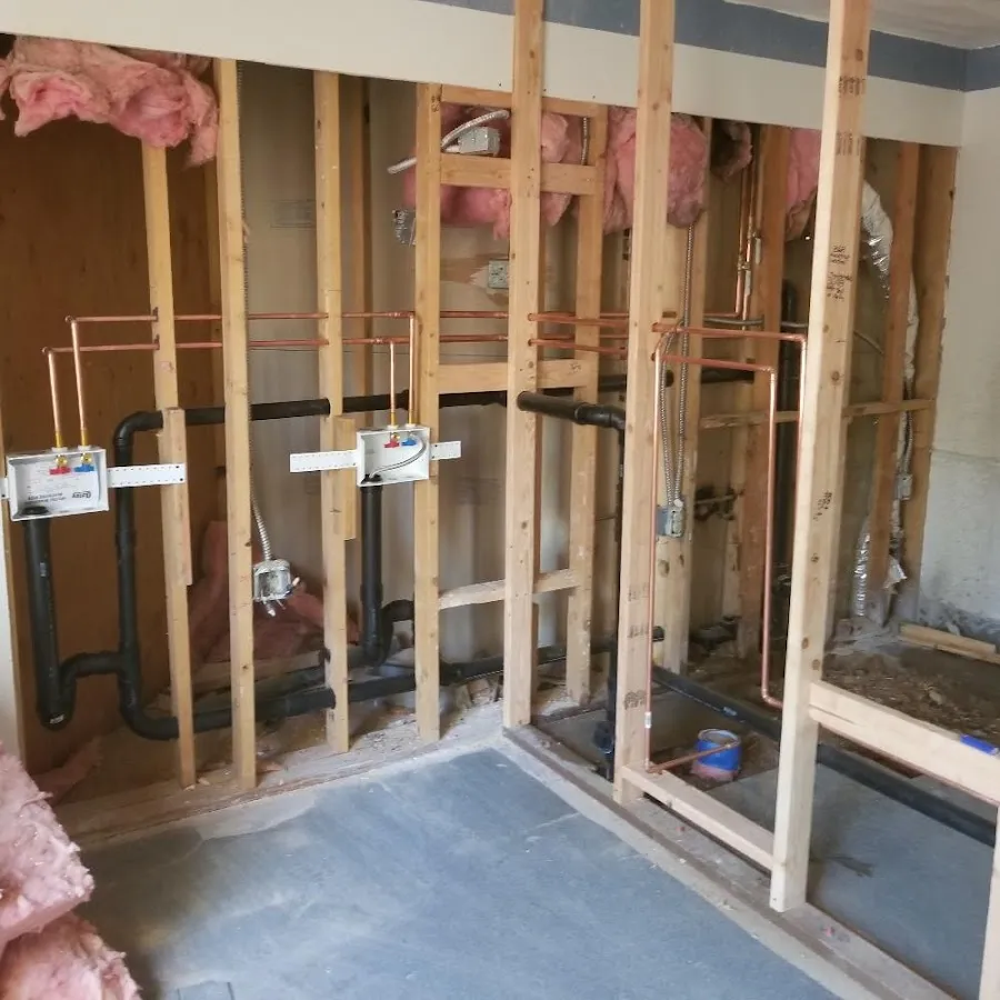 Copper pipe rough-in and plumbing installation in Morris Plains